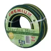 Coiled premium 18mm garden hose on display