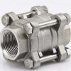 Stainless steel three-piece threaded ball valve