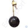 Brass float valve with black spherical float
