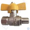 Brass ball valve with yellow handle