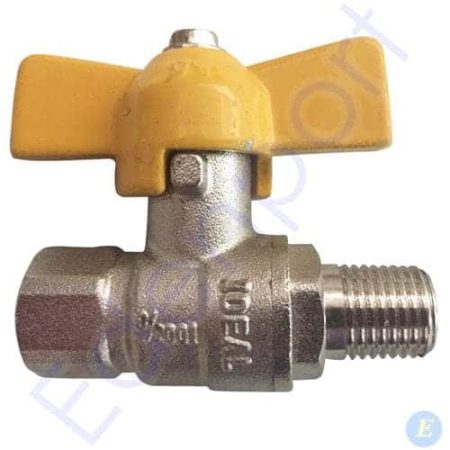 Brass ball valve with yellow handle