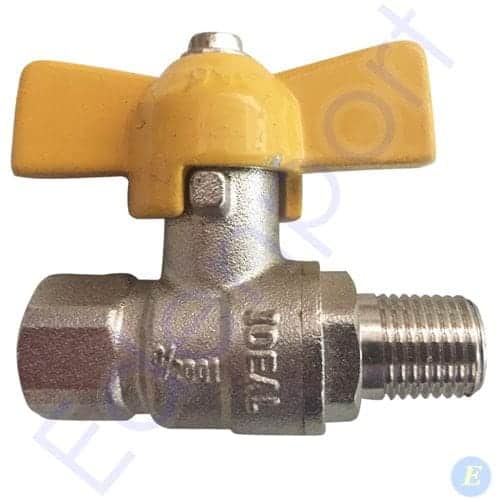 Brass ball valve with yellow handle