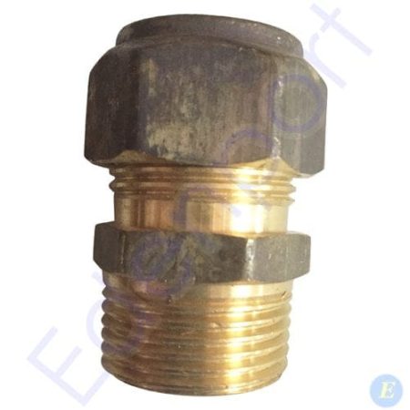 Brass threaded cable gland with black cap