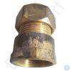 Brass threaded pipe fitting with hex head