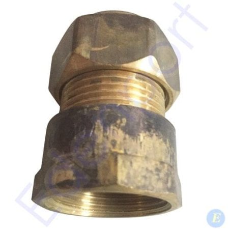 Brass threaded pipe fitting with hex head