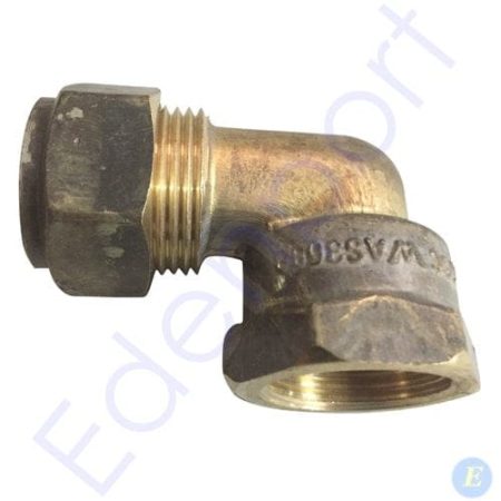 Brass 90-degree threaded elbow pipe fitting