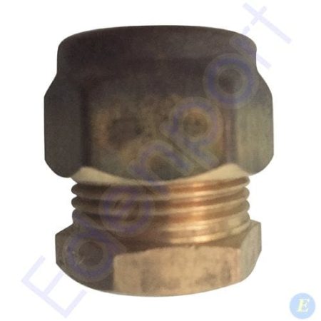 Brass threaded cable gland with black cap