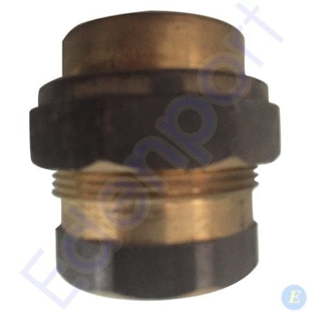 Brass threaded plumbing fitting with black rings