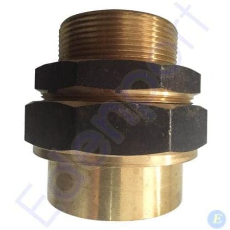 Brass threaded cable gland with hex nut