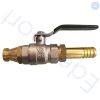 Brass ball valve with hose barb fitting