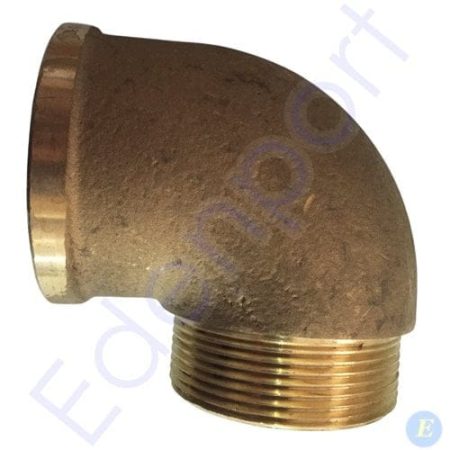 Brass 90-degree threaded pipe elbow fitting