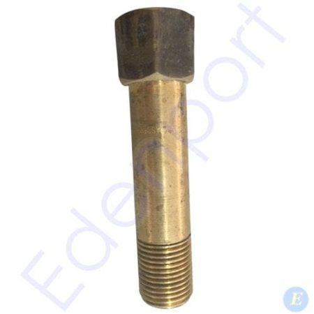 Brass hex head bolt with threaded end