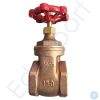 Brass gate valve with red handwheel