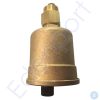 Brass automatic air vent valve on white background