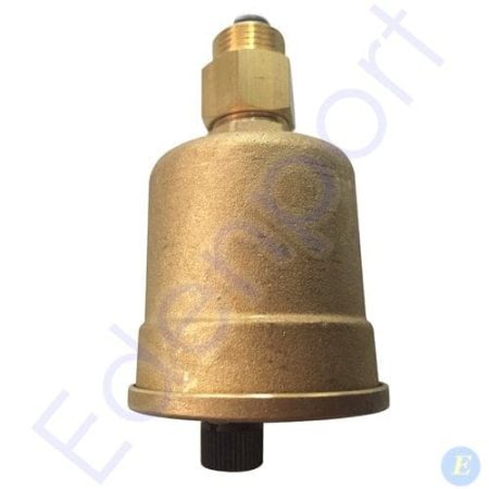 Brass automatic air vent valve on white background