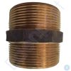 Brass threaded pipe nipple with hex fitting
