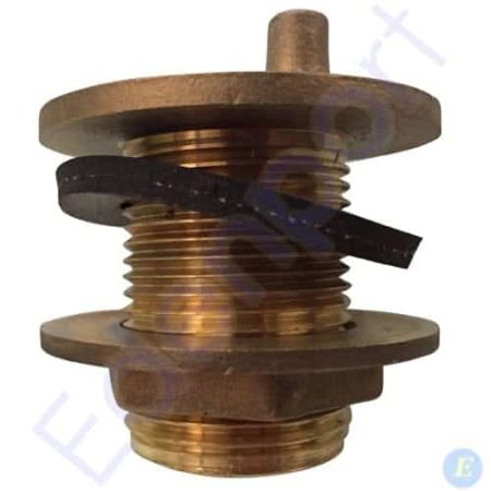 Brass threaded valve component with flange fitting