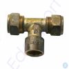 Brass T-shaped compression pipe fitting
