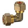 Brass elbow compression fitting for plumbing