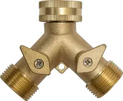 Brass Y-shaped garden hose splitter connector