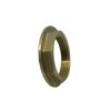 Brass threaded hex locknut on white background