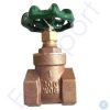 Brass gate valve with green handwheel