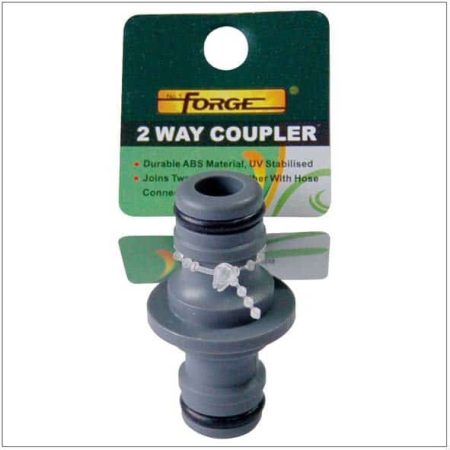 Forge 2 way garden hose coupler connector
