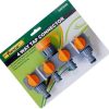 Four-way garden tap connector kit packaging