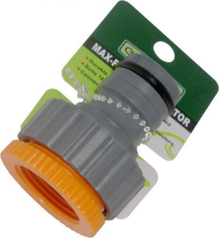 Grey and orange garden tap connector adaptor