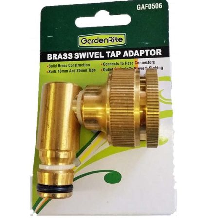 GardenRite brass swivel tap adaptor on packaging