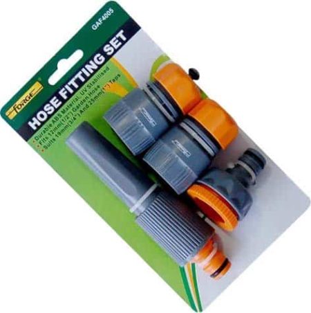 Garden hose fitting set with connectors and tap adaptor