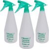 Three green and white trigger spray bottles
