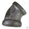 Galvanised steel 45-degree pipe elbow fitting