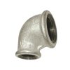 Galvanised 90-degree threaded pipe elbow fitting