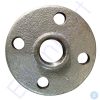 Galvanised metal flange with five bolt holes