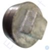 Polished translucent grey gemstone with dark band