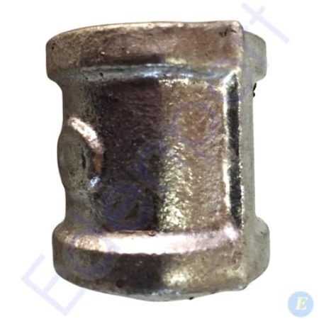 Galvanised metal pipe coupling fitting
