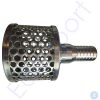 Stainless steel perforated suction strainer with hose barb