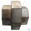 Forged steel coupling with central hexagonal flange
