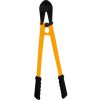 Yellow and black bolt cutters on white background