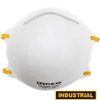 White industrial respirator mask with yellow straps