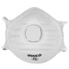 White valved disposable respirator face mask