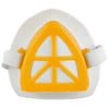 Yellow triangular plastic cutter with white frame