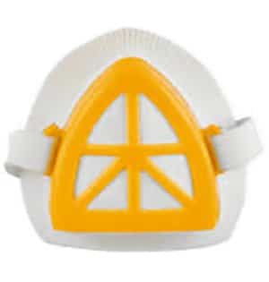 Yellow triangular plastic cutter with white frame