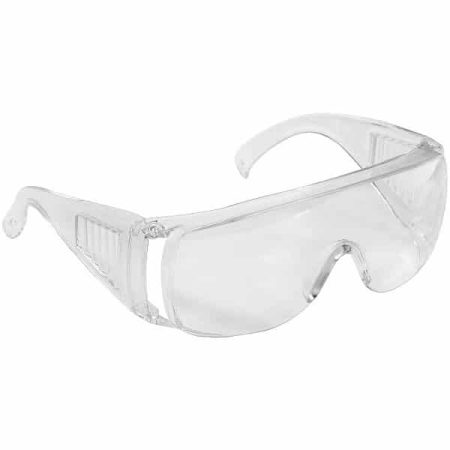 Clear wraparound safety glasses with side protection