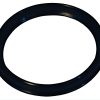 Black rubber O-ring isolated on white background