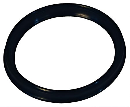 Black rubber O-ring isolated on white background