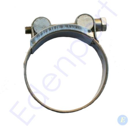 Metal hose clamp isolated on white background