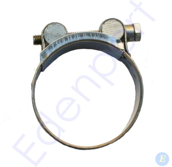 Metal hose clamp isolated on white background