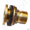 Brass threaded bulkhead fitting with rubber gasket